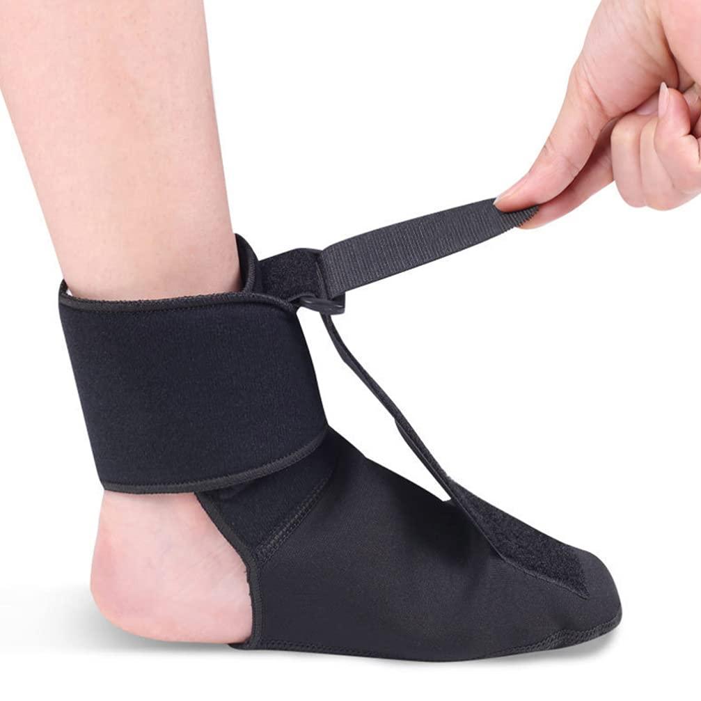 FOMIYES FOMIYES Drop Foot Brace Ankle Brace Support Leg Splint Brace Foot Support Stretching Boot Splints for Exercise Workout Basketball Gym Injury Recovery Sports Black