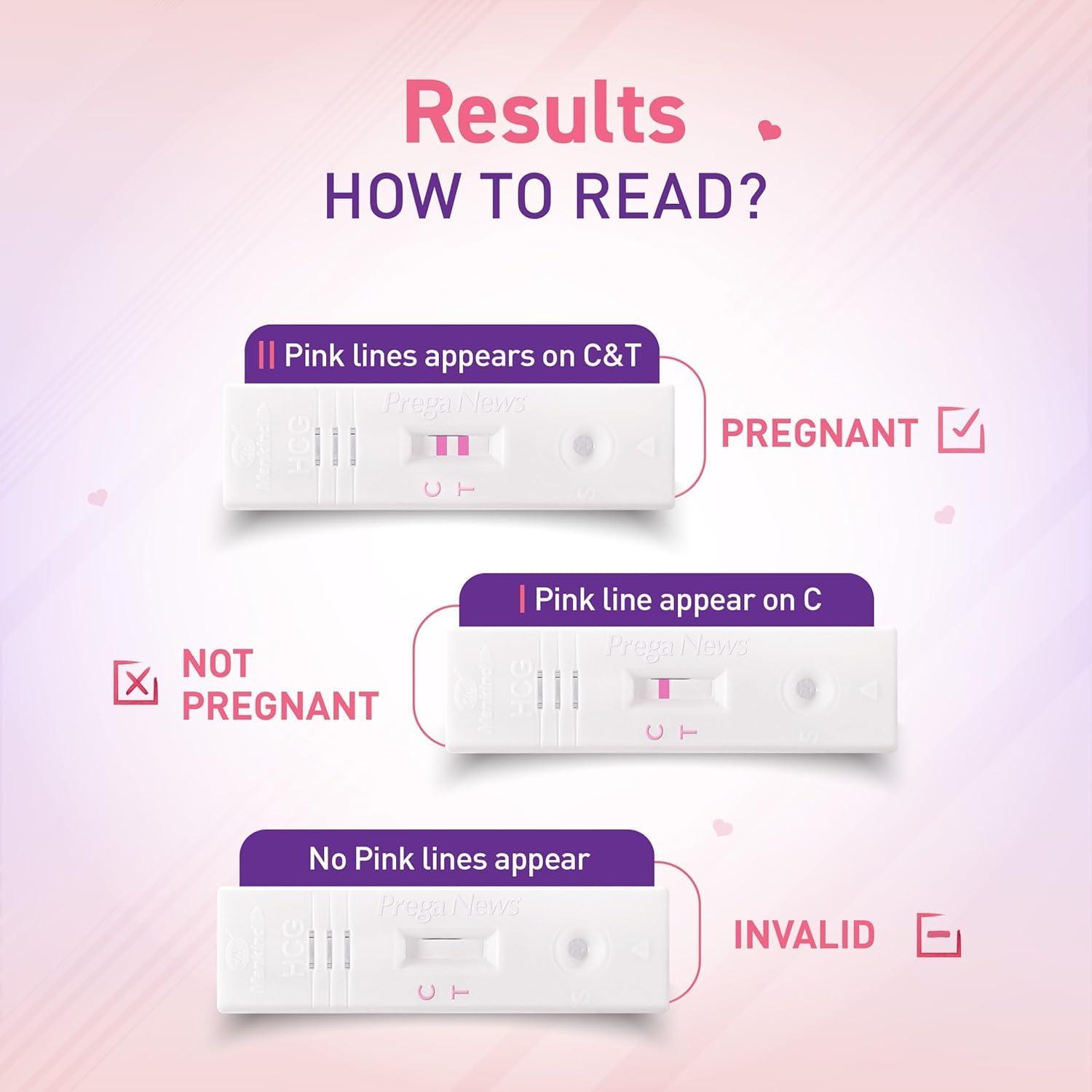 Prega News Prega news Value Pack Kit,One Step Pregnancy Test Kit, Easy to Use, Accurate Result in Just 3 Minutes,2 Gloves + 2 Urine Containers + 2 Pregnancy Test Kits x pack of 24