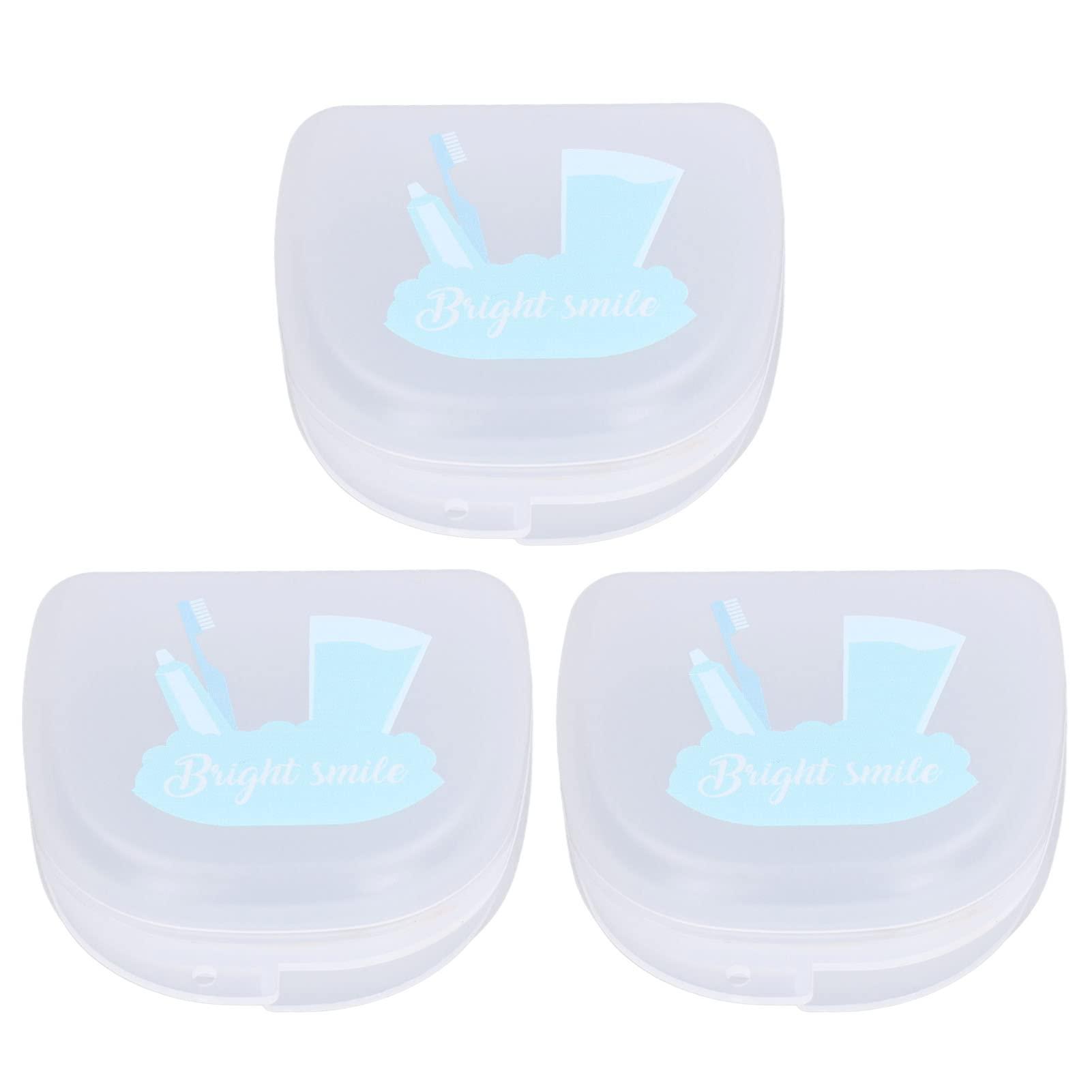 Fabater Denture Storage Box, Anti Impact Firm Sturdy Mouth Guard Container Waterproof Denture Case for Home Travel for Dental Clinic