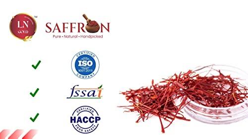 LN Gold LN Gold Saffron 20 x 0.5gm - Saffron/Kesar/Kesari, Keshar, Saffron Flakes, Kesar Long Threads | Whole Spice and Herb | Best Saffron|Pure Saffron anti-inflammatory, immune-boosting, cures thyroid, antioxidant-rich and improves PMS symptoms. Regularis