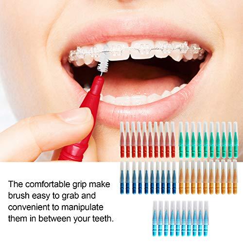 sazoley 50Pcs/Set Interdental Brush Gum Oral Hygiene Dental Floss Soft Plastic Tooth Brush Orthodontic Toothpick for Teeth Cleaning Oral Care