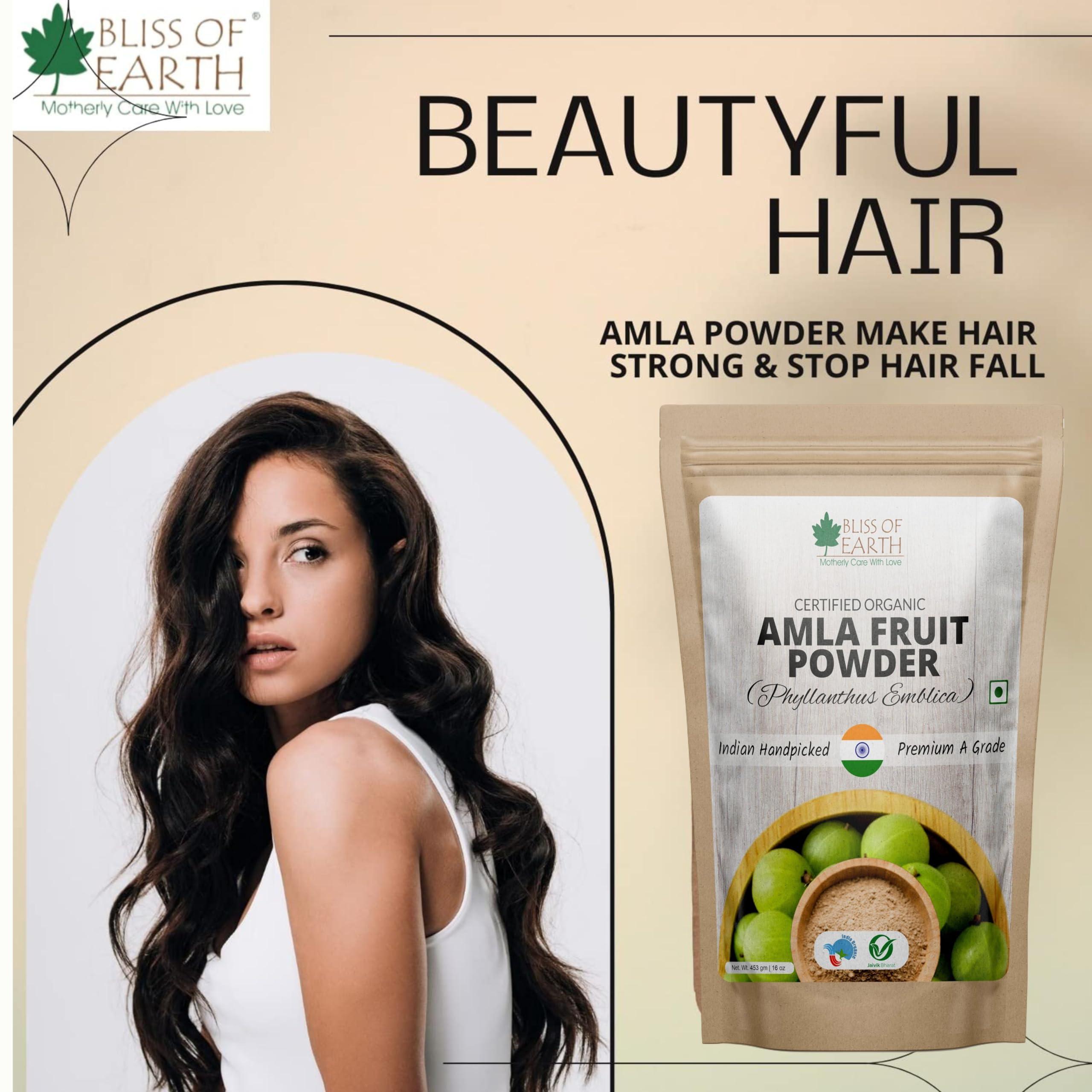 BLISS OF EARTH Bliss of Earth Amla Powder 453gm For Eating Drinking & Hair Growth, Immunity Booster Pack Of 5