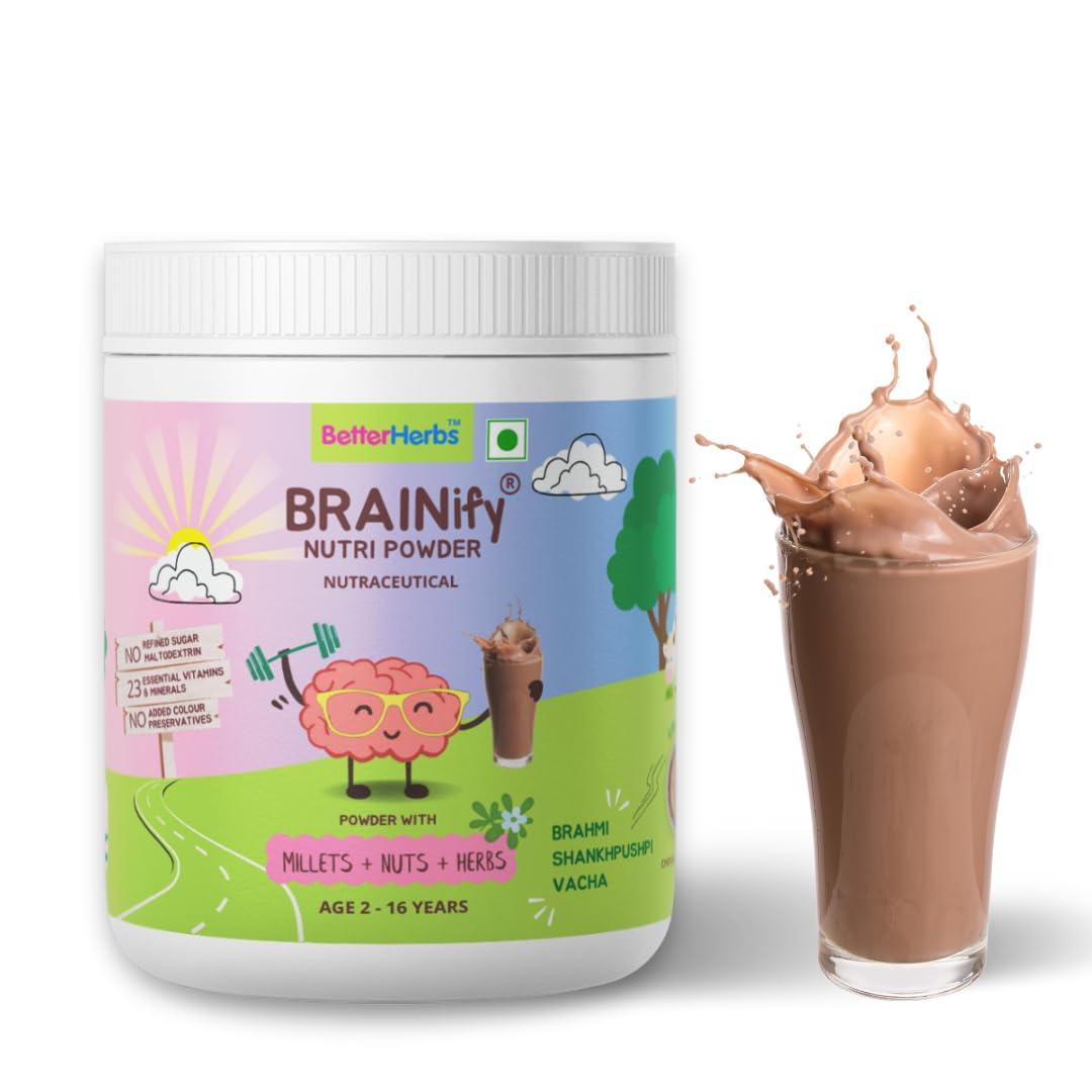 TRICK OR TREAT TRICK OR TREAT Brainify Nutrition Drink Powder | 7 Herbs | Millets + Nuts + Seeds (350G)