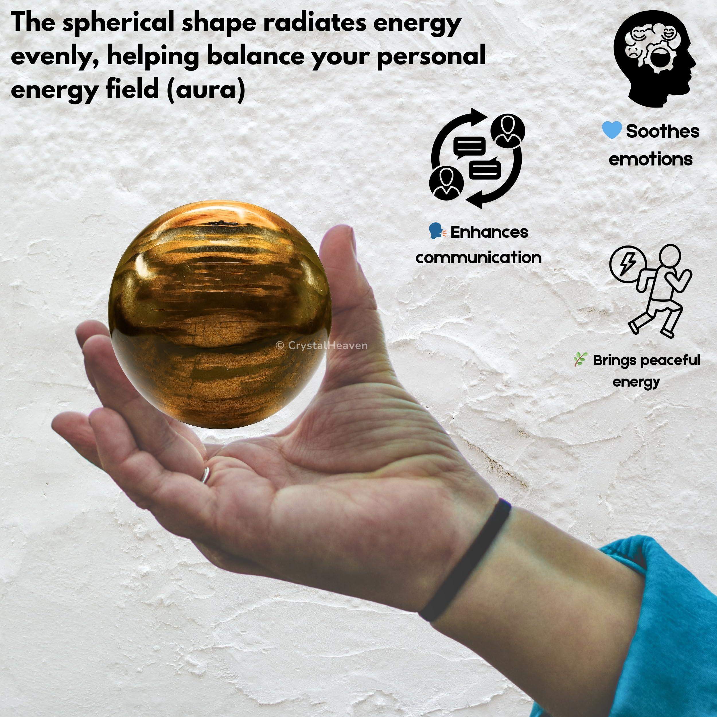 Crystal Heaven Certified Nellite Crystal Ball for Meditation - Premium Crystal Vastu Items for Home and Feng Shui Items for Good Luck - Ideal for Pooja Supplies and Spiritual Practices (2\" Inch)