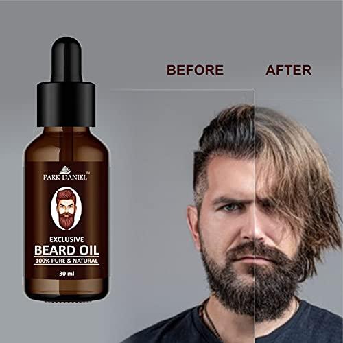 Park Daniel Park Daniel Premium Exclusive Beard Oil (30 ml), Moustache Beard Wax (50 gm) & Handcrafted Wooden U Shape Beard Comb 2.5 Inches - Combo Pack of 3 Items