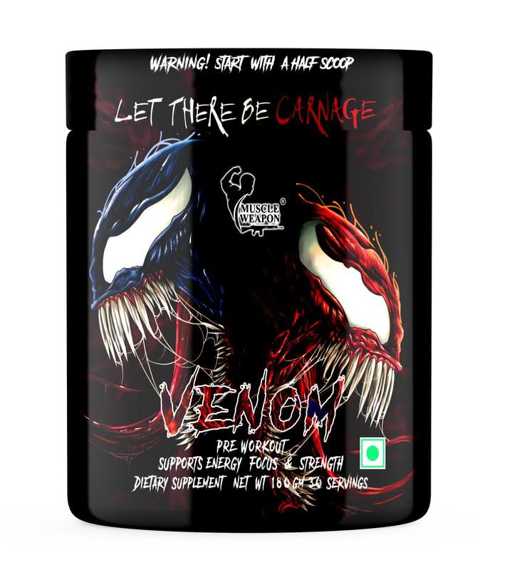 Muscle Weapon Venom Preworkout 180g 30 Servings, Unleash Your Strength with Every Scoop (Black Currant)