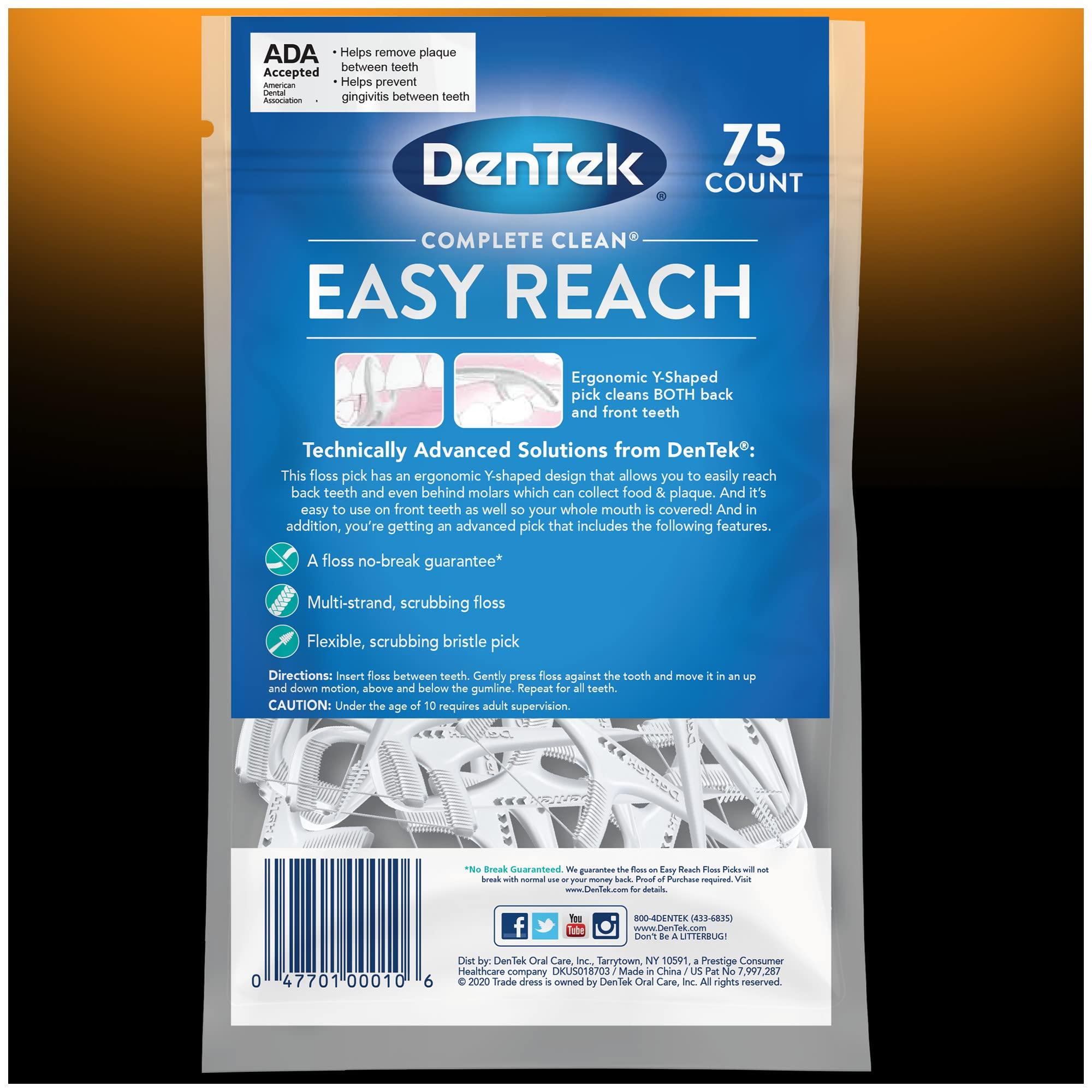 DenTek DenTek Complete Clean Easy Reach Floss Picks, 75 Count
