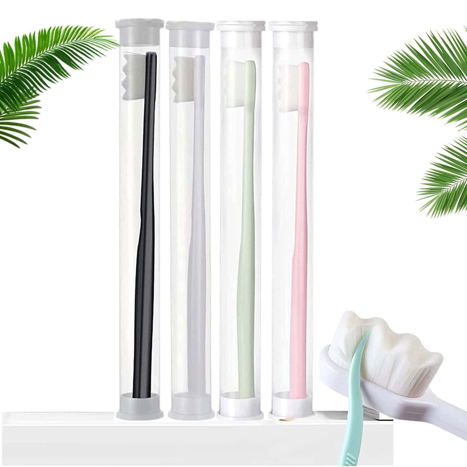 Bopanol Bopanol 4Packs BREVI Toothbursh, BREVI Nordic-Inspired Premium Nano Toothbrush,Wave Bristle, BREVI Toothbrush Nano, Ultra-fine Soft Toothbrush with 20000 Soft Bristles,for Sensitive Gums and Teeth