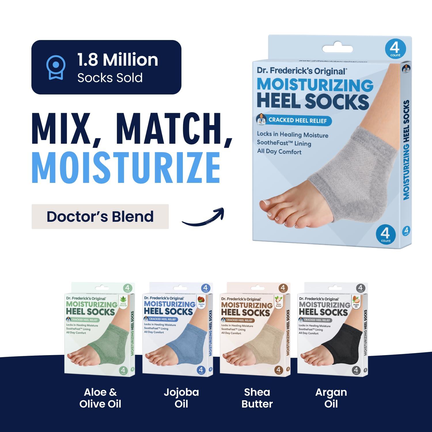 Dr. Frederick\'s Original Dr. Frederick\'s Original Moisturizing Heel Socks For Cracked Heel Treatment - 2 Pairs - Stop Cracked Heels In Their Tracks, Grey