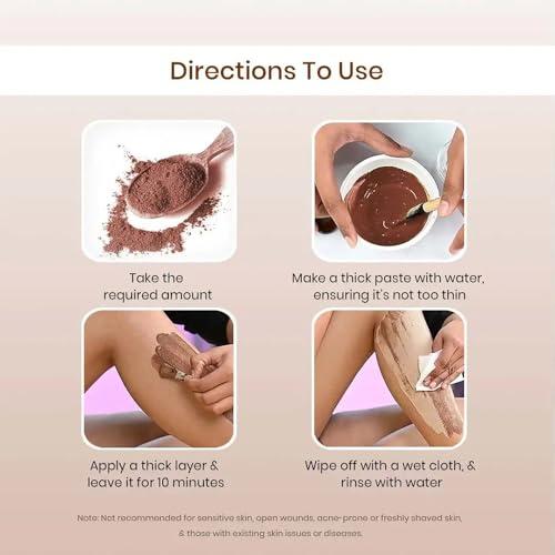 The Wellness Shop The Wellness Shop - Women Chocolate Hair Removal Powder, 10 Minute Full Body Waxing Powder, Painless And Natural Solution For Unwanted Hair And Parlour Like Result At Home