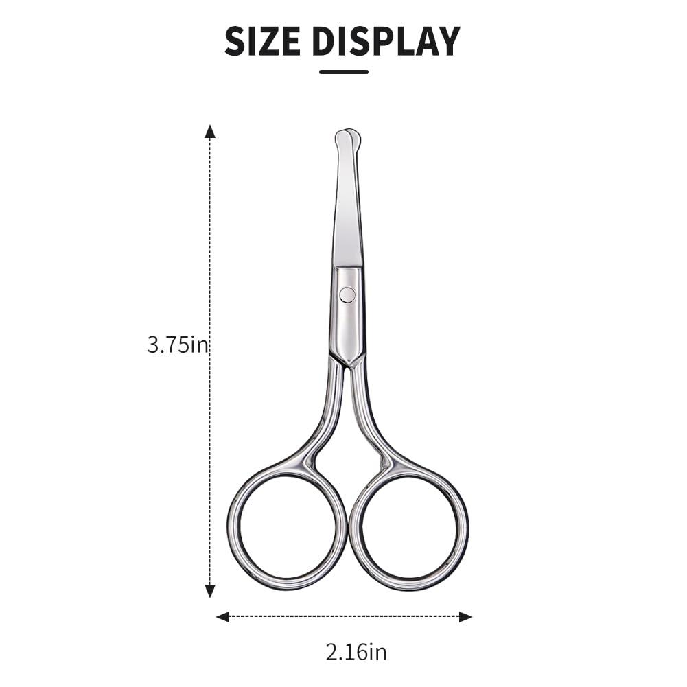 AsonTao AsonTao Small Scissors, Eyebrow Scissors, Nose Hair Scissors Round Tip Design, Will Not Hurt The Nasal Cavity. Professional Grooming Scissors For Hair, Eyelashes, Nose, Eyebrow Trimming, Mustache