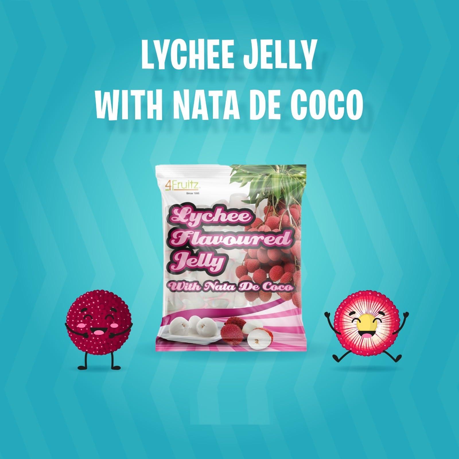 Esnext Frix Lychee Jelly & 3 Cup Nata de Coco Fruit Jelly (Pack of 4)