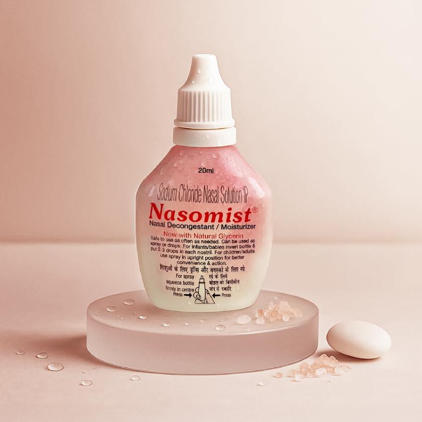 Nasomist Nasomist Original Nasal Saline Spray/Drops : For Dry And Thick Mucus Caused By Atrophic Rhinitis, Chronic Sinusitis And Crust Nasal Membrane, Pack Of 4