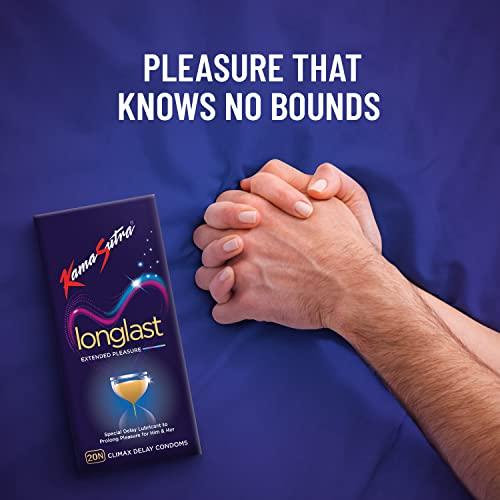 KamaSutra Kamasutra Longlast Condoms, Dotted Texture, 20 Count & Dotted Condoms For Men - 20 Count