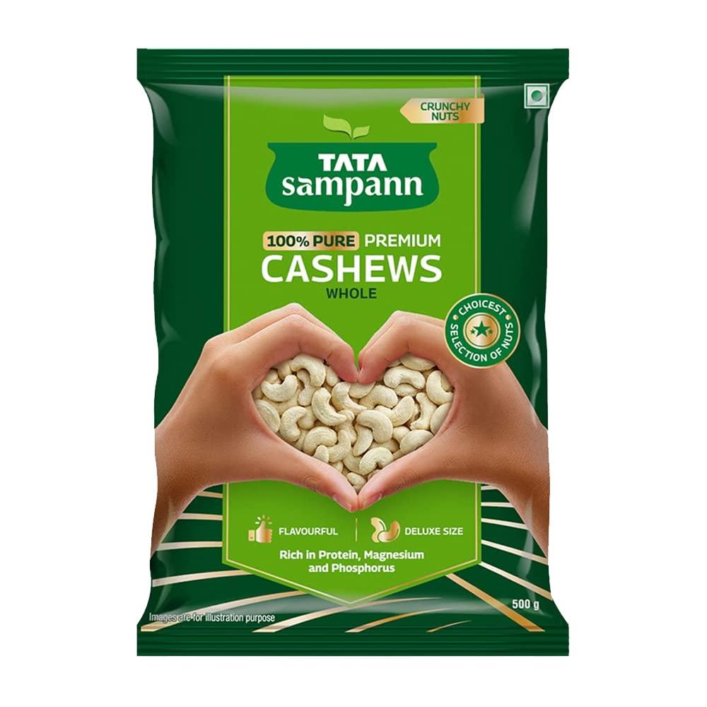 Tata Sampann Tata Sampann Pure California Almonds Whole & Dry Fruits | 500g & Tata Sampann Pure Cashews Whole| 500g