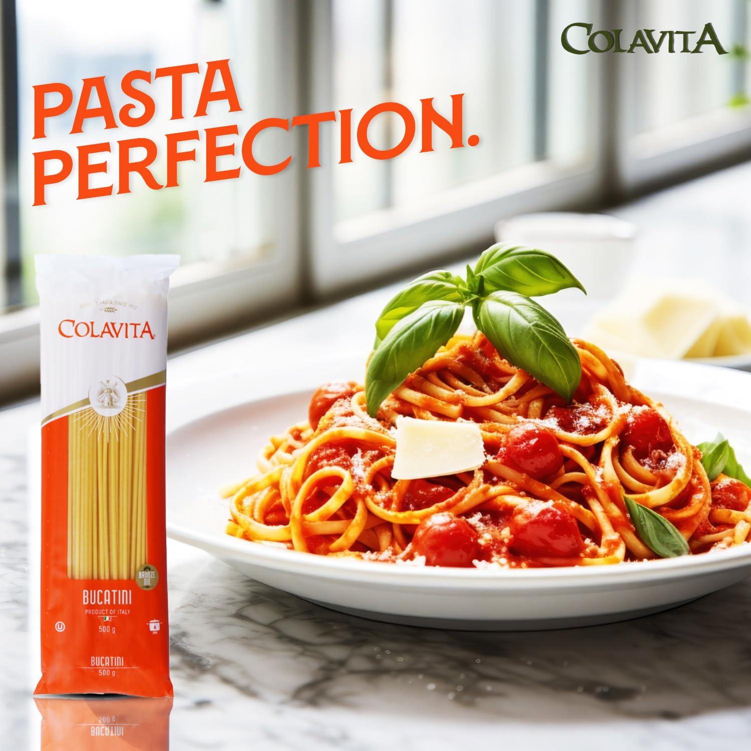 COLAVITA Colavita Bucatini Pasta (500g) | Hard Durum Wheat Pasta | Imported from Italy | Pack of 2