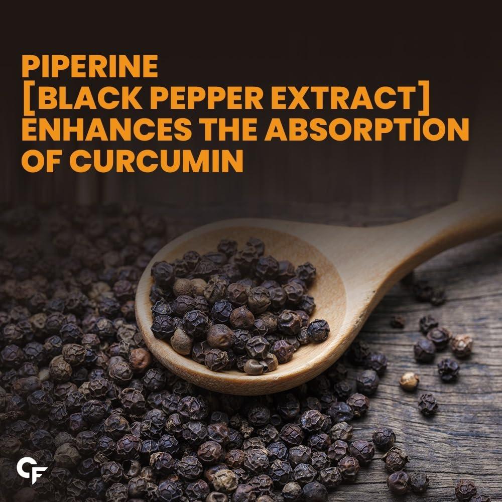 Carbamide Forte Carbamide Forte Curcumin Tablets with Piperine Tablets with 95% Curcuminoids |Anti inflammatory Supplement for Adults with Curcuma Longa, Turmeric Powder & Ginger 60 Veg Tablets (Pack of 3)