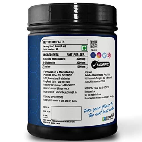 Primal Health Science - Add Goodness Raw CGT Pro Formula Blend Of Creatine Glutamine & Taurine 84 Servings | Faster Muscle Recovery | Reduce Fatigue | Best Pre Post Intra Workout (Pack of 2)