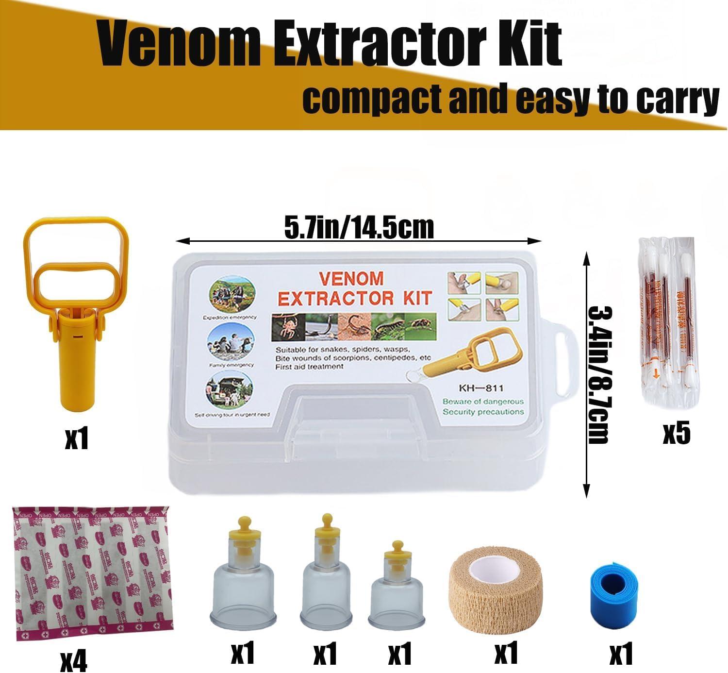 Yancorp Venom Extractor Suction Pump kit Insect Bug Bee Sting Snake Bite Kit Survival Kits Emergency First Aid Supplies for Hiking Backpacking Fishing Hunting