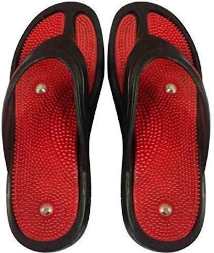 Acupro Health Care System Acupro Health Care System Acupressure Relaxation De Stress Pain Relief & Total Health Care Magnetic Acm Foot Wear Flip Flop Red Black (4)