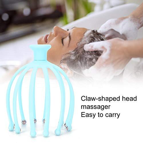 Aufee 12 Claw Head Massager Toy, Claw Head Massager Stress Relief Hair Therapy Rolling Ball Scalp Massage Toy(Blue)