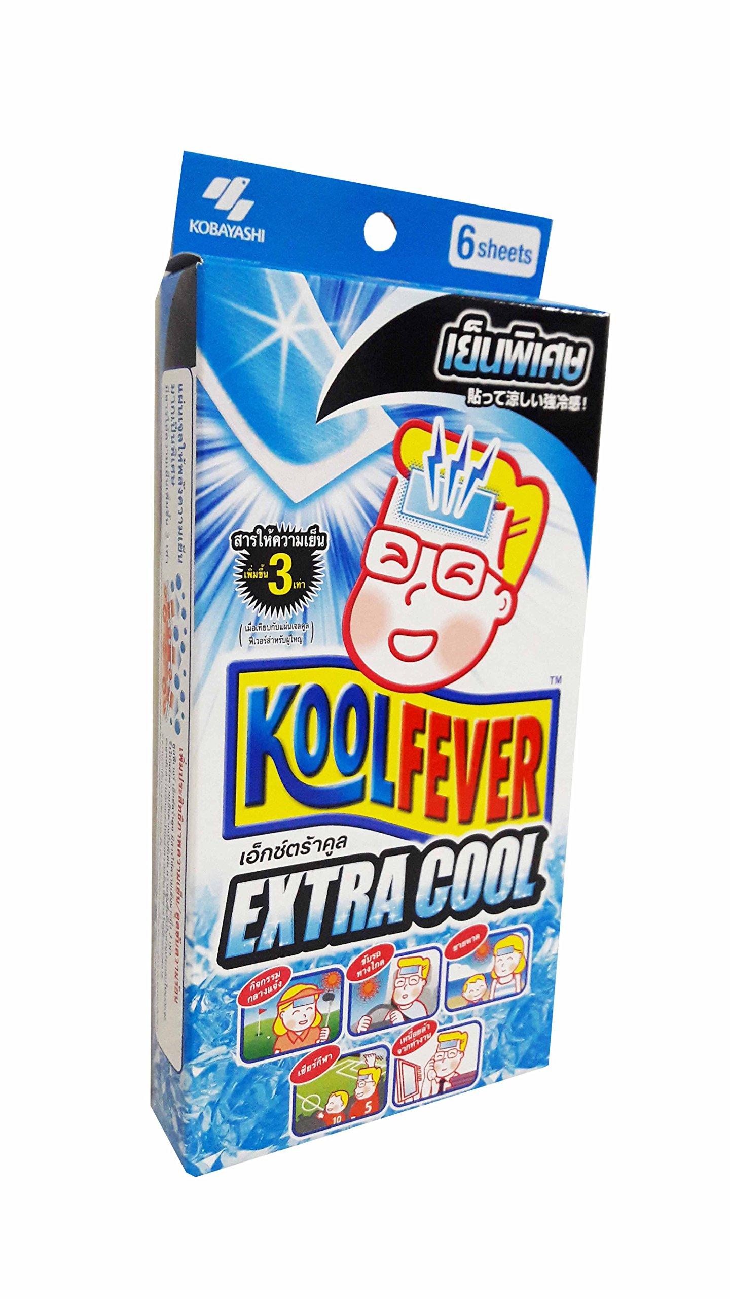 Kool fever Kool Fever, 2 Boxes of Kool Fever Extra Cool, Cooling Fever Patch, Super-Strong Cooling Effect Suitable When Feeling Hot. (Size : 50 Mm X 130 Mm/Sheet.), (6 Sheets/Box)