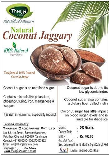 Thanjai Natural Thanjai Natural's 500g Coconut Jaggery Pure Organic Traditional Method Made 100% Natural