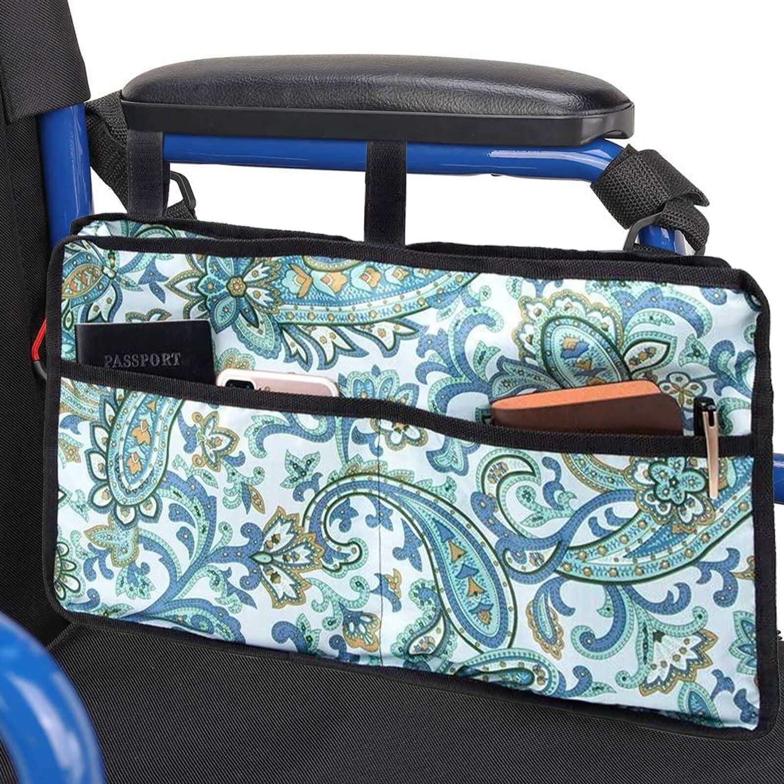 Hersent Walker Bag, Hands Free Accessory Basket for Folding Walkers, Multi-Purpose Cell Phone,Water Bottle,Medicine Attachment Fits for Wide and Narrow Styles, Multiple Pockets Tote Caddy Pouch for Elderly