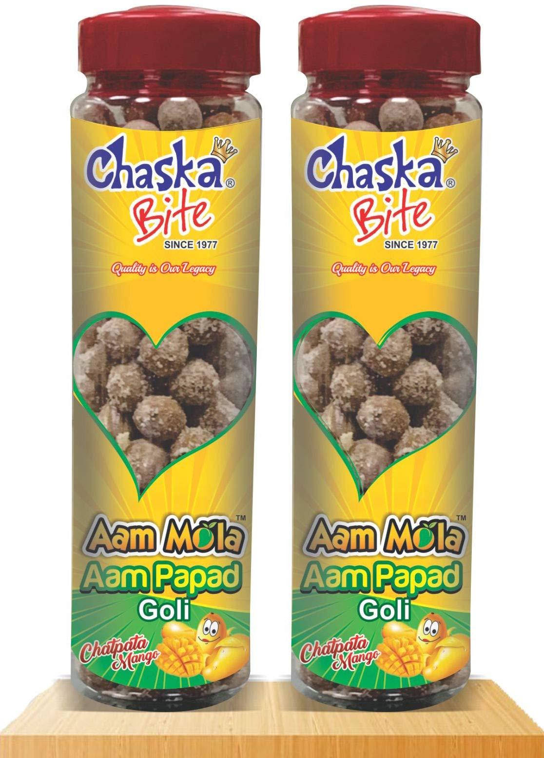 ALKAS Chaska Bite|Aam Papd Goli|Sour and Tagy|Sweet|Khatti Meethi|Candies|Soft|Pack of 2|250gm x 2