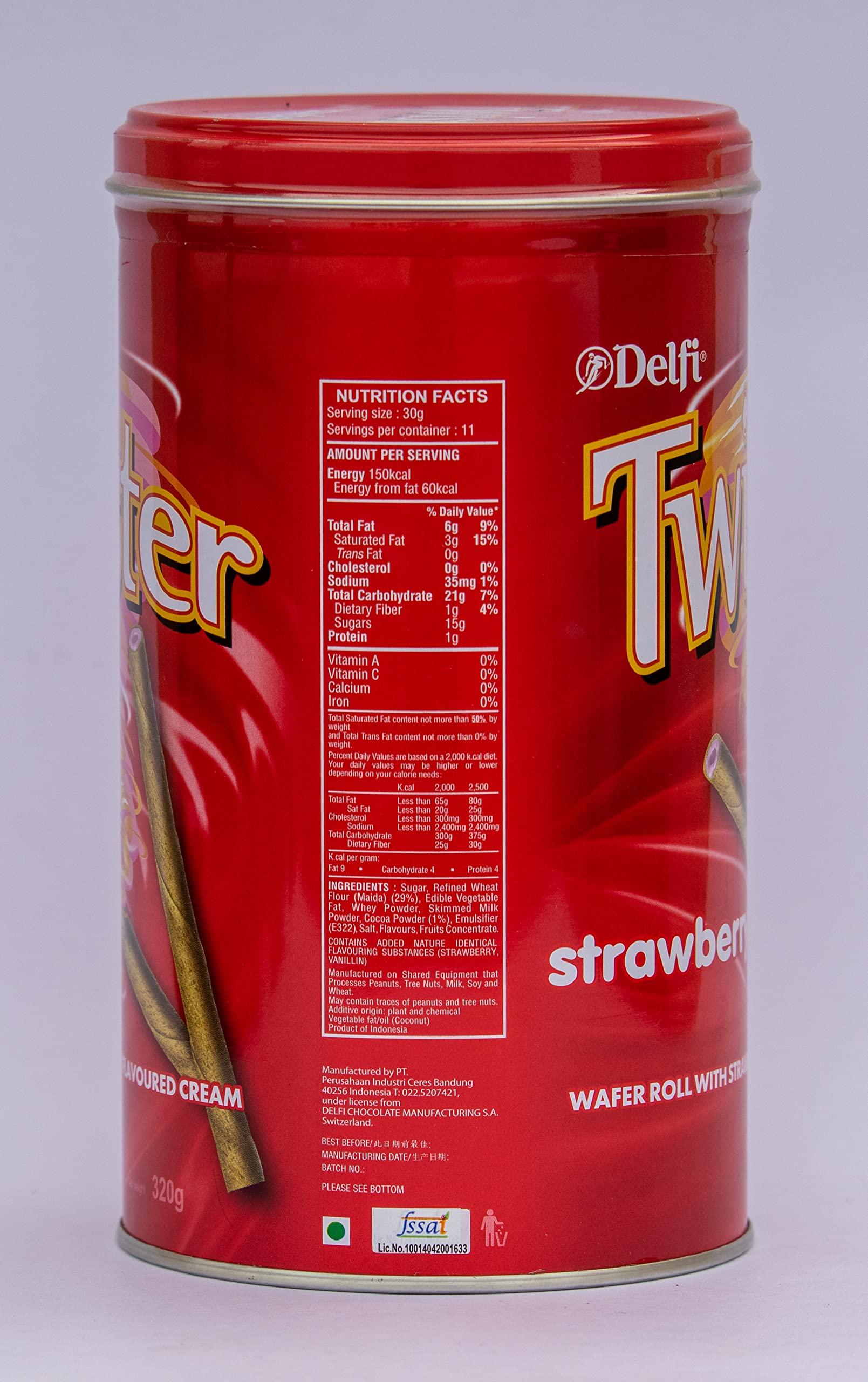 Delfi Delfi Twister Strawberry Wafer Rolls- (Net Quantity 320g)