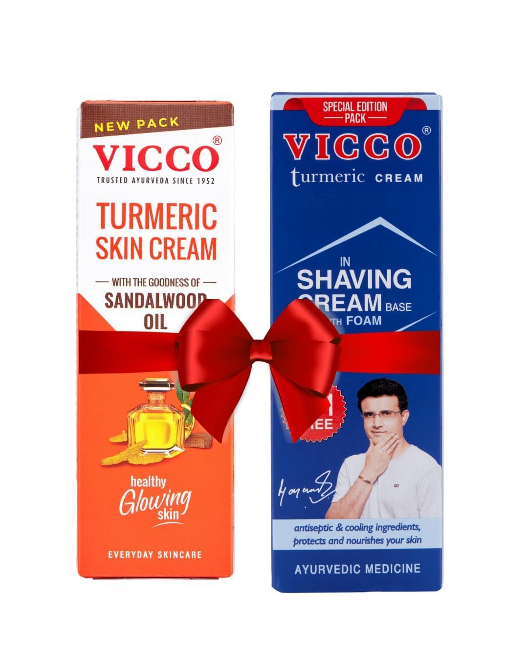 VICCO Vicco Pack of Turmeric Skin Cream-70 g + Vicco Shaving Cream-S-70 g