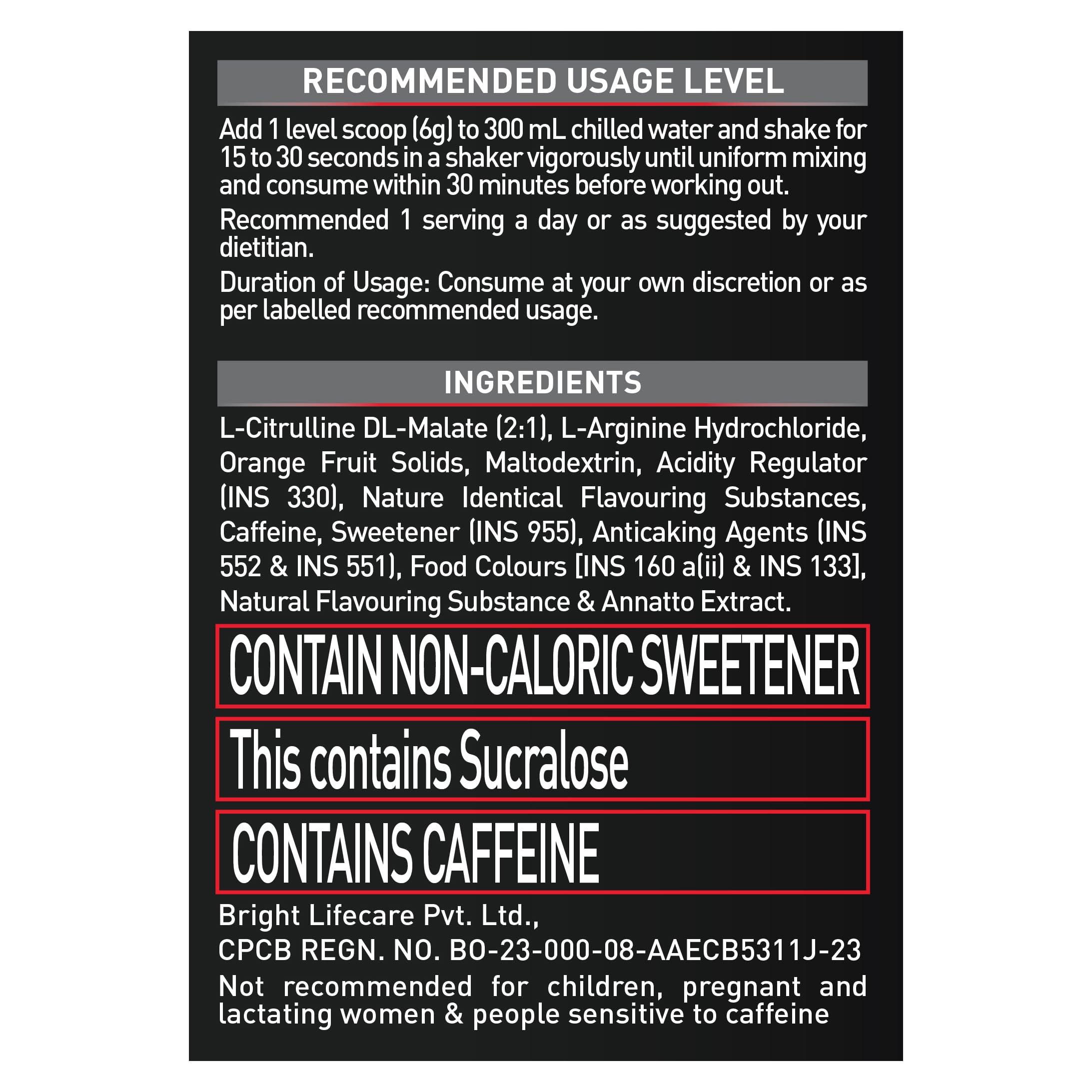 MuscleBlaze MuscleBlaze Pre Workout 200(Green Apple, 20 Servings, 100G)| 200Mg Caffeine, 2200Mg Citrulline Powder