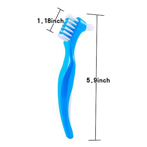 Lit-Pack Denture Clean Toothbrush for Denture Care Tool w/Multi Layered Hard Bristles Dual Hard Bristle for False Teeth Superb Total Cleaning