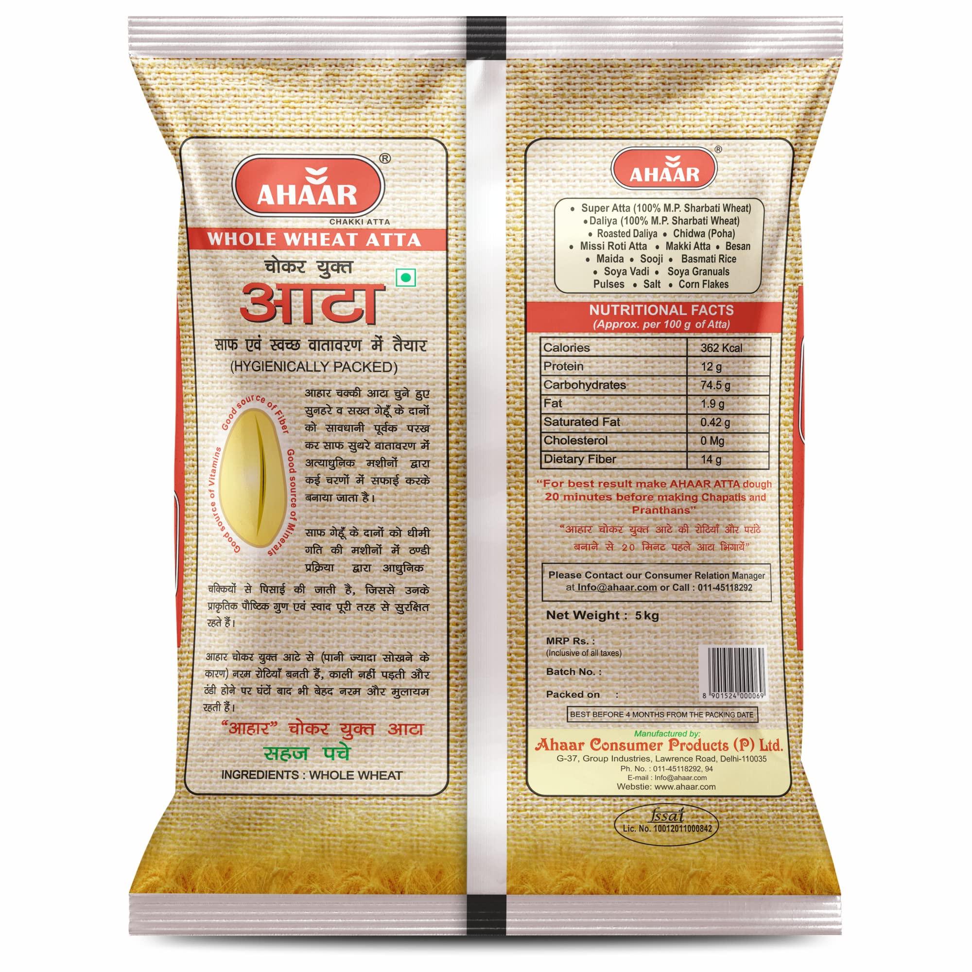 AHAAR Ahaar Choker Yukt Atta 5kg | Whole Wheat Flour