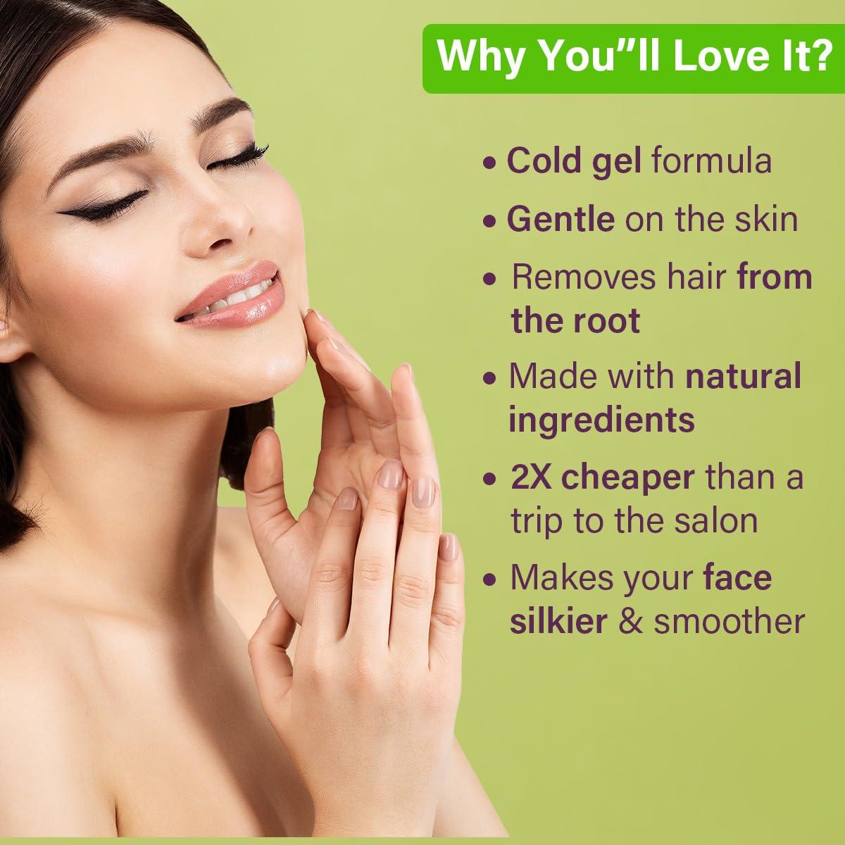 Hilary Rhoda Hilary Rhoda One Go Facial Wax Strips | Ready-To-Use Facial Wax Strips | Face, Cheek, Upper Lip & Chin Facial Wax | Painless Hair Removal | With 2 Finish Wipes | 20 Strips (Avocado Oil)