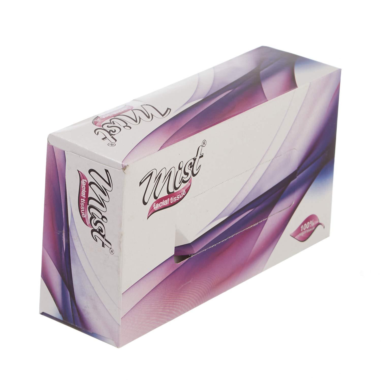 MDN Mist Ultra Soft White 2 Ply Facial Tissue Napkin Paper 100 Pull papper each box (Pack of 6)