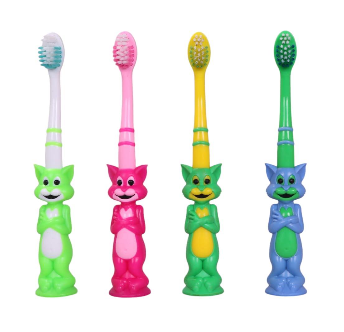The Divine Exports The Divine Exports Kids Elephant Brush Design|Ultra Soft Baby Manual Toothbrush Set, Bpa Free Baby Training Toothbrush With Soft Bristles & Easy Grip|Infant Baby Brush Pack Of (4),Multicolour