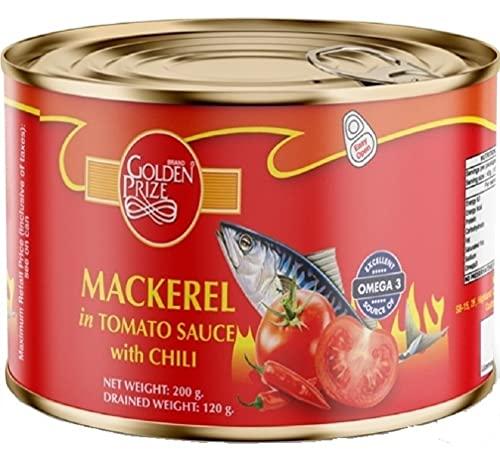 Golden Prize Golden Prize Mackerel in Tomato Sauce with Chili, 200g (Pack of 2)