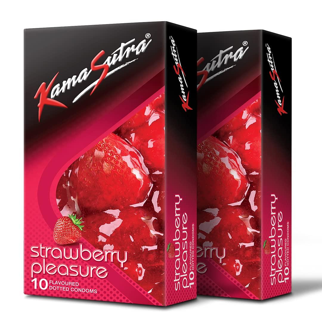 KamaSutra KamaSutra Strawberry Flavored Condoms for Men 10 Count, Pack of 2