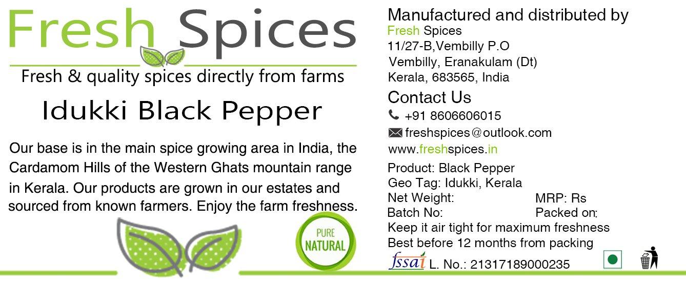 Fresh Spices Fresh Spices Black Pepper (250g), Homestead Produce from Idukki, Kerala