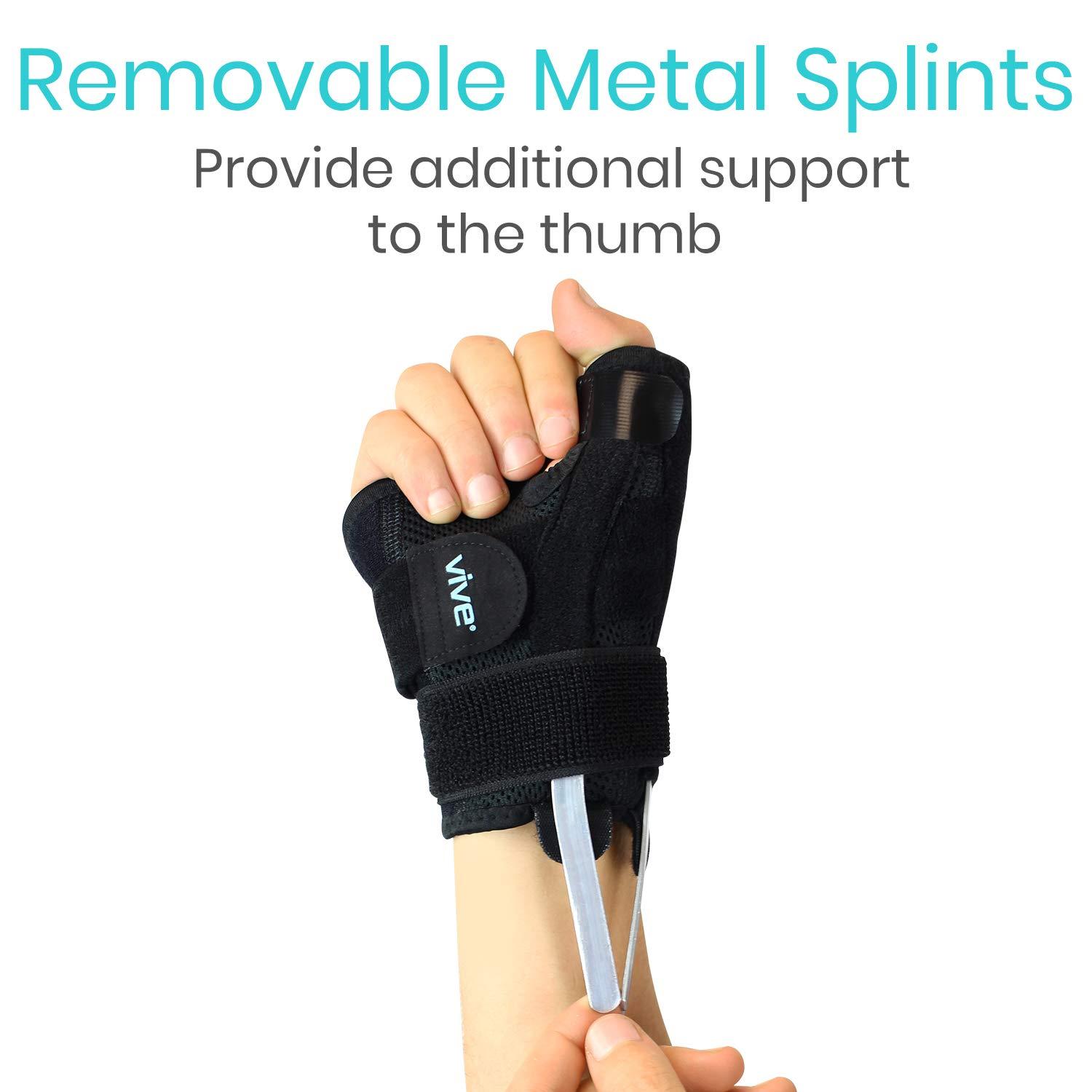 VIVE Arthritis Thumb Splint by Vive - Adjustable Thumb Support With Velcro Straps - Thumb Stabilizer Perfect for Treating Arthritis Sprains Strains Trigger Thumb - Universal Size - Vive Guarantee