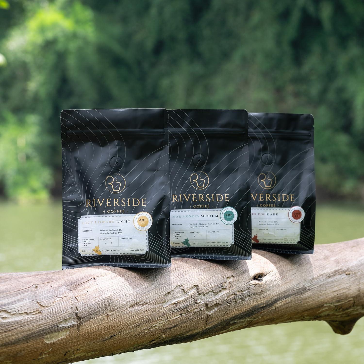 Riverside Coffee Riverside Coffee 100% Speciality Robusta Coffee, Dark Roast 250 gm, Pure Indian Freshly Roasted Ground Coffee Sourced Directly From Coorg, Fine Powder - For South Indian