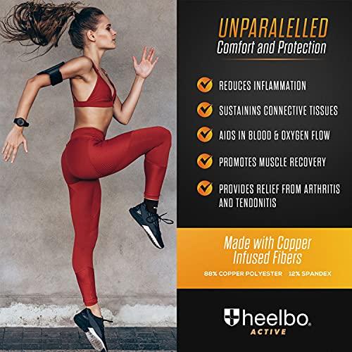 Heelbo Heelbo Ankle Compression Sleeve and Compression Sock Made with Copper Infused Fibers and Breathable Fabric for Planter Fasciitis, Achilles Tendonitis or Arch Support, Black, Extra Large