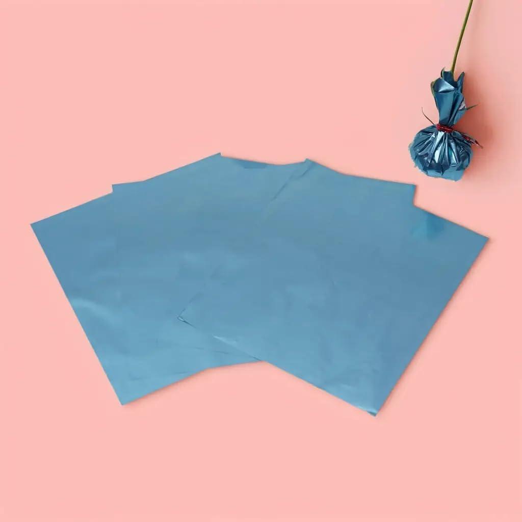 Esslly Esslly Matte Sky Blue Chocolate Wrapper | 12.5x10.5 cm | Pack of 250 | Premium Quality, Non-Smudge, Vibrant, and Eco-Friendly | Made in India | Perfect for Candy Wrapping.