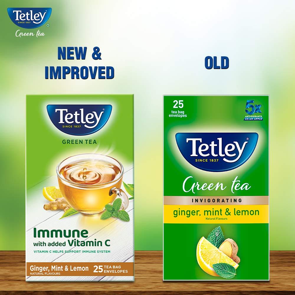 Tetley Tetley Green Tea, Ginger Mint Lemon, 25 Tea Bags and Tetley Green Tea, Lemon and Honey, 100 Tea Bags