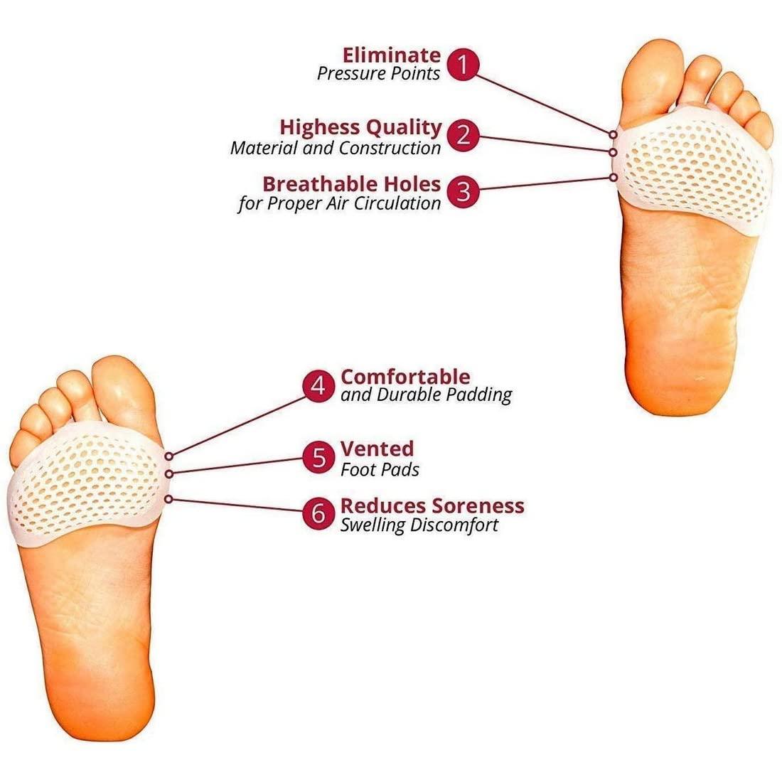 Das Palace Das Palace Silicone Gel Half Toe Sleeve Anti-Skid Forefoot Soft Pads For Pain Relief Heel Front Socks Silicone Heel Protector Foot Gel Socks For Repair Dry Cracked Skins (White)