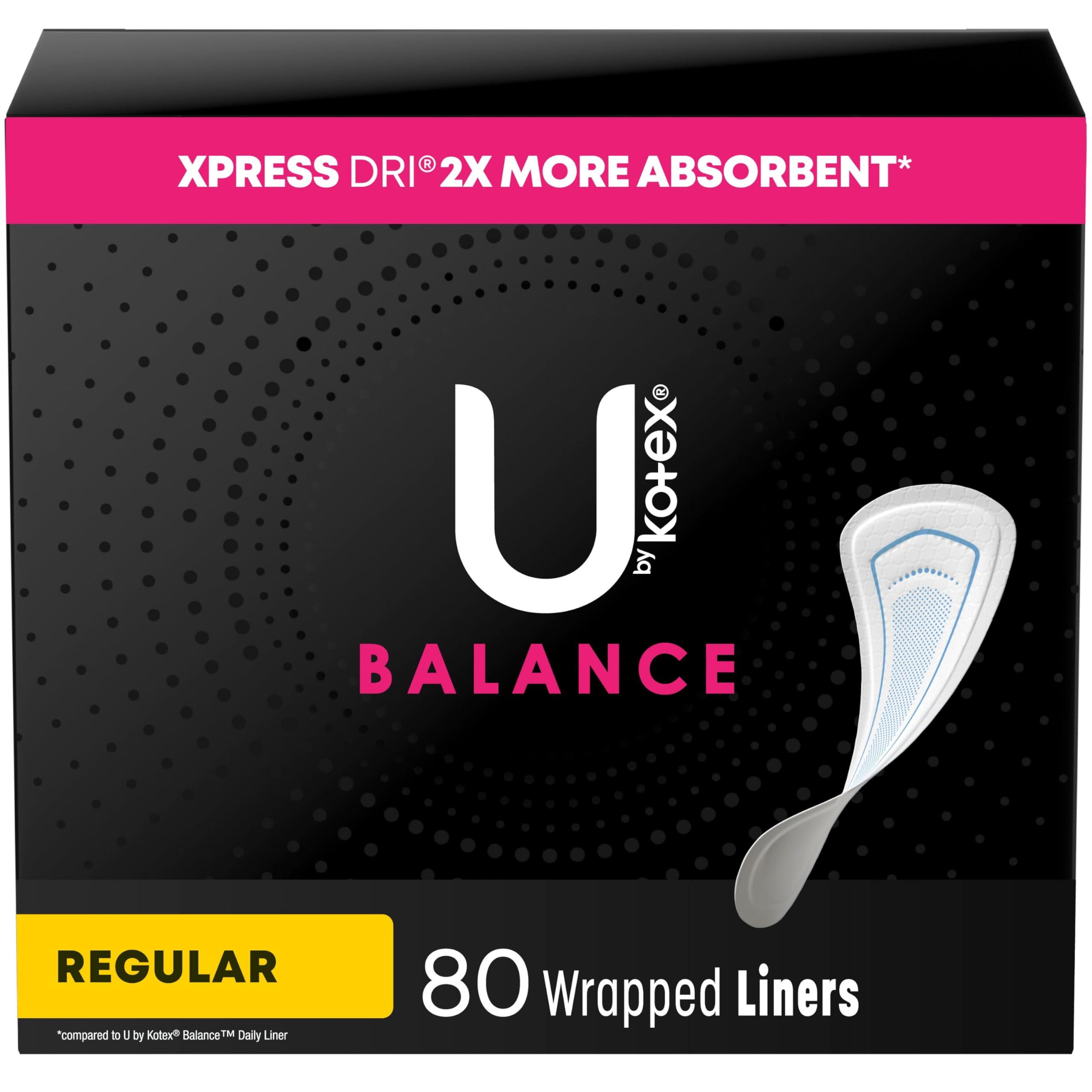 U by Kotex U by Kotex Curves Regular Liners, Unscented, 80 Count