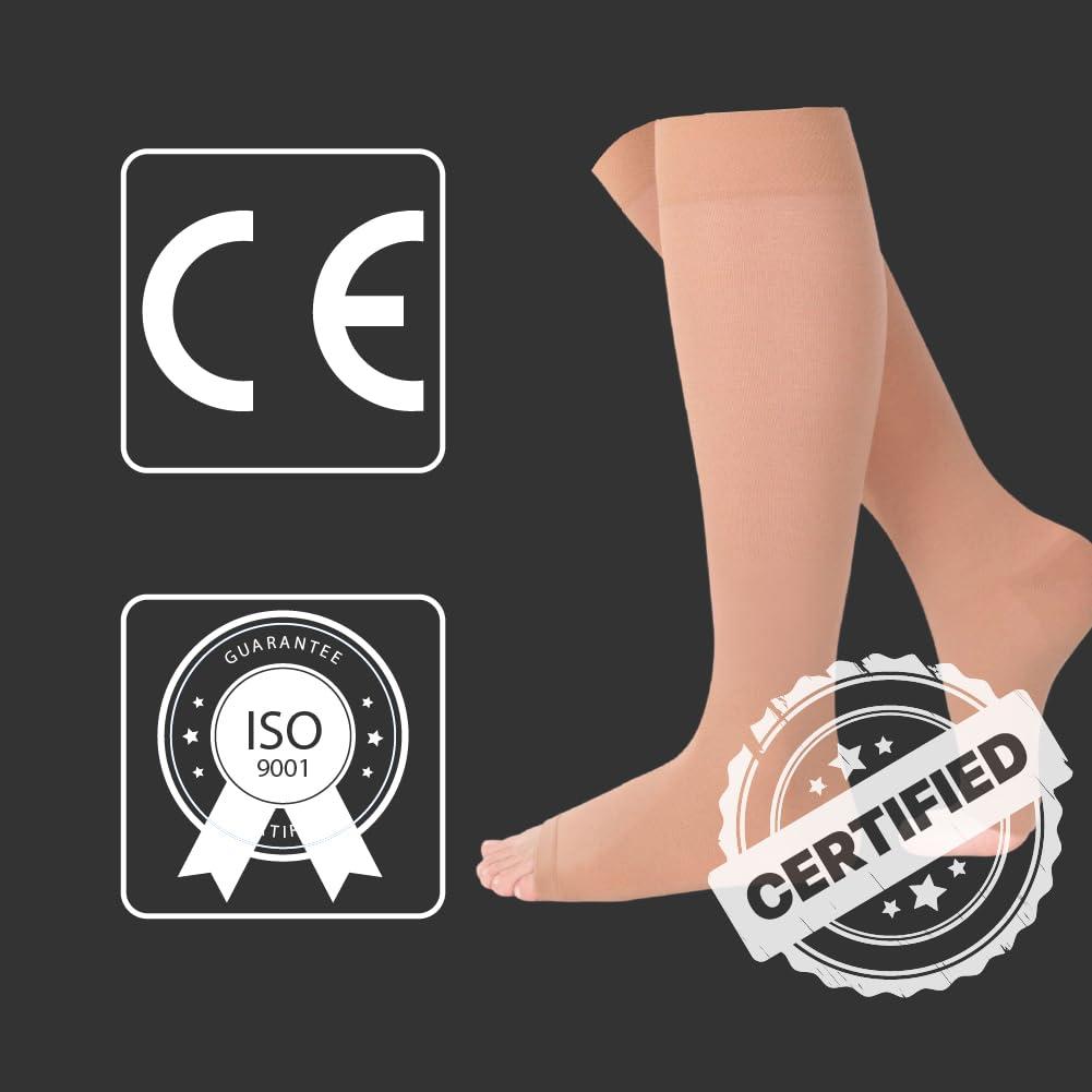 Healthshine Healthshine Class 2 Medical Compression Stocking Knee Length | Soothing Relief for Swollen, Tired Legs | Varicose Vein Socks for Men & Women | Pocket-Friendly in Medium Size | CE, ISO Certified