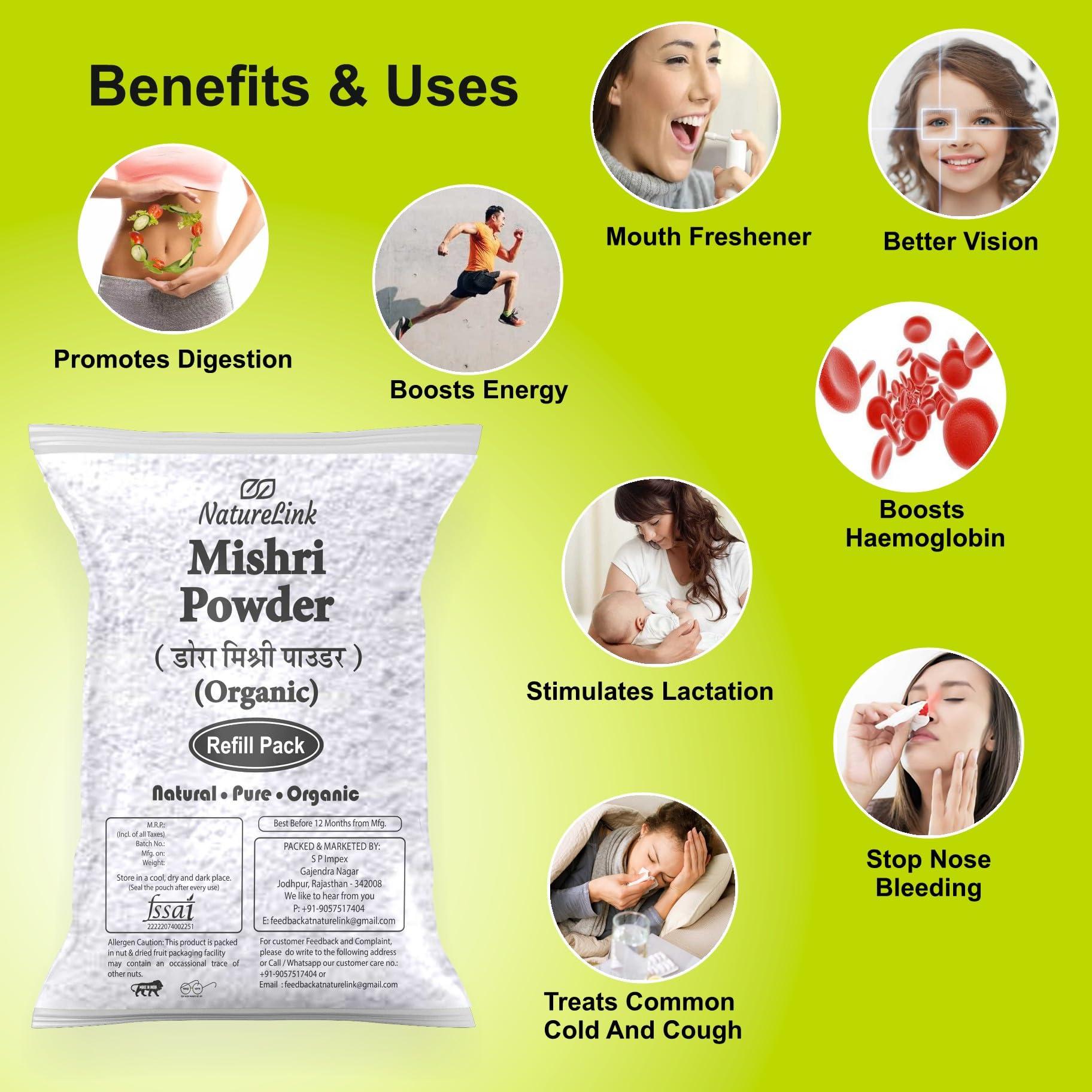 Nature Link Nature Link Mishri Powder, Misri Powder, Thread Mishri Powder, Dhaga Mishri Powder, Dhage Wali Mishri Powder, Rock Candy Sugar Powder (Refill) 100g