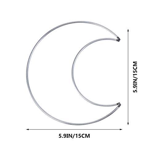 HEALLILY 20Pcs Moon Dream Catcher Rings Star Circle Macrame Hoop for DIY Craft Decoration